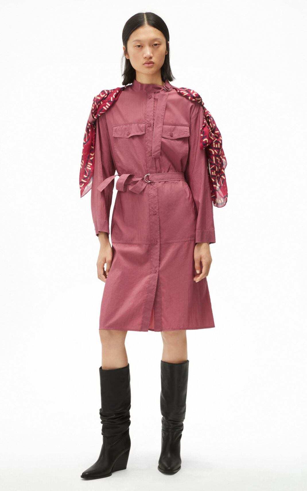 Vestido Kenzo Belted shirt Feminino - Pretas | 291JOVAUC